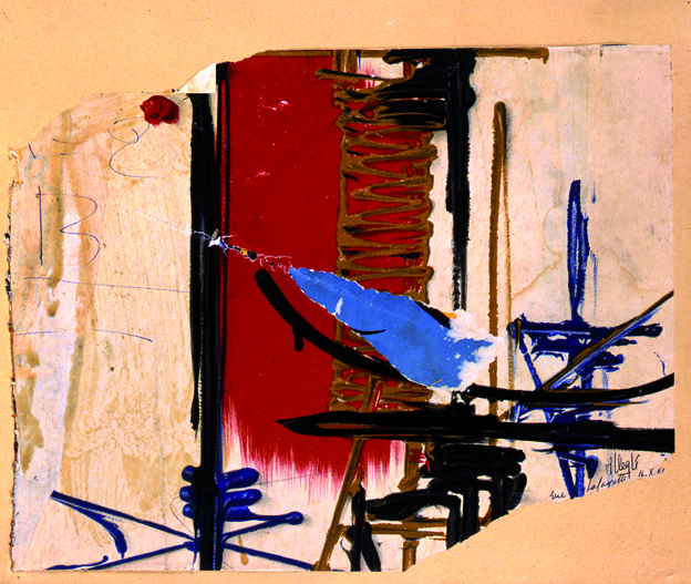 Rue Lafayette (1965), carteles desgarrados encolados sobre tela, 28,5 x 32,5 cm / 11,2 x 12,7 in.